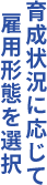 育成状況に応じて 雇用形態を選択